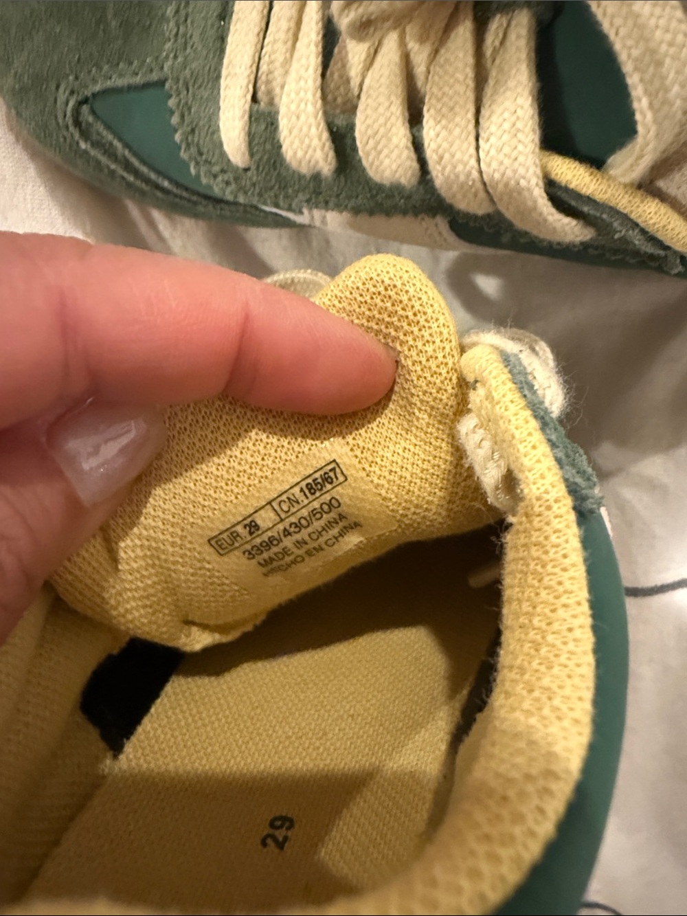 Zara Lace Contrasting Sneaker. Size 29/ US 11-11.5 little kid - Picture 6 of 8